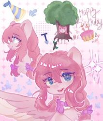 Size: 1200x1406 | Tagged: safe, artist:ywn10804439, oc, oc only, pegasus, pony, birthday, female, happy birthday, pegasus oc, solo