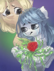 Size: 1500x2000 | Tagged: safe, artist:detr222, oc, pony, crying, duo, flower, sad