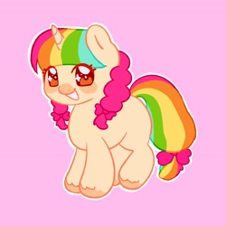 Size: 4096x4096 | Tagged: safe, artist:mortykie, oc, pony, unicorn, female, mare, pink background, simple background, solo