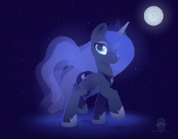 Size: 2048x1600 | Tagged: safe, artist:goldentechcat, princess luna, alicorn, pony, g4, clothes, female, hair over one eye, jewelry, looking at you, mare, moon, regalia, shoes, solo