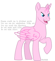 Size: 2404x2663 | Tagged: safe, artist:rioshi, artist:starshade, oc, oc only, alicorn, pony, g4, alicorn oc, base, high res, horn, male, simple background, smiling, solo, stallion, starry eyes, transparent background, transparent horn, transparent wings, wingding eyes, wings