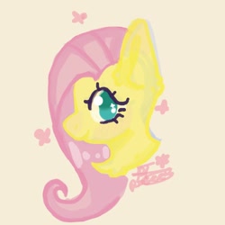 Size: 1280x1280 | Tagged: safe, artist:pt_roseee, fluttershy, pegasus, pony, g4, bust, female, mare, portrait, solo