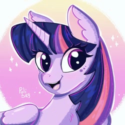 Size: 1080x1080 | Tagged: safe, artist:sky_poli, twilight sparkle, alicorn, pony, g4, bust, female, mare, portrait, solo, twilight sparkle (alicorn)