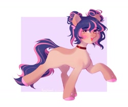 Size: 2016x1695 | Tagged: safe, artist:kasikomi_arts, oc, earth pony, pony, collar, female, mare, solo