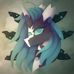 Size: 1080x1080 | Tagged: safe, artist:epiceventaux, oc, changeling, pony, collar, female, mare, solo