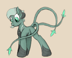 Size: 657x530 | Tagged: safe, artist:ahorseofcourse, oc, oc only, oc:jade, kaiju, kaiju pony, pony, cute, solo