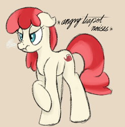 Size: 716x724 | Tagged: safe, artist:ahorseofcourse, oc, oc only, oc:copper kettle, earth pony, pony, angry, cute, female, mare, ponerpics import, scrunchy face, solo