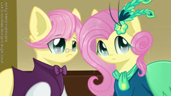 Size: 1192x670 | Tagged: safe, artist:dashienightingale, fluttershy, pegasus, pony, g4, duo, female, male