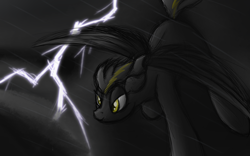 Size: 3600x2250 | Tagged: safe, artist:ahorseofcourse, oc, oc only, oc:storm warning, pegasus, pony, flying, high res, lightning, solo