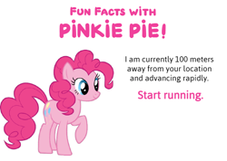 Size: 720x512 | Tagged: safe, pinkie pie, earth pony, pony, g4, female, fun facts, mare, meme, simple background