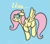 Size: 191x168 | Tagged: safe, artist:ahorseofcourse, fluttershy, pegasus, pony, g4, aggie.io, dialogue, female, flying, frown, looking up, mare, ponerpics import, raised hoof, raised leg, solo, spread wings, wings