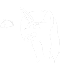 Size: 982x970 | Tagged: safe, artist:rosedraws, oc, oc:rose glow, pony, unicorn, bust, food, monochrome, sketch, solo, taco