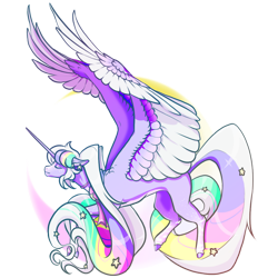 Size: 1024x1024 | Tagged: safe, artist:oneiria-fylakas, oc, oc:starshine glitter, alicorn, pony, colored wings, concave belly, female, mare, multicolored wings, simple background, solo, transparent background, wings