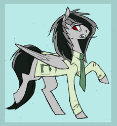 Size: 1280x1387 | Tagged: safe, artist:thevixvix, oc, oc only, pegasus, pony, male, mouth hold, necktie, scalpel, simple background, solo, stallion