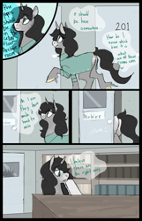 Size: 1235x1920 | Tagged: safe, artist:thevixvix, oc, oc only, oc:fume hood, oc:lotus, pony, unicorn, butt, comic, female, mare, plot, solo