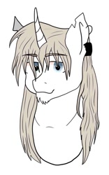Size: 491x789 | Tagged: safe, artist:deadsmoke, oc, oc:kai schultz, pony, unicorn, albino, pierced, simple background, solo, white background