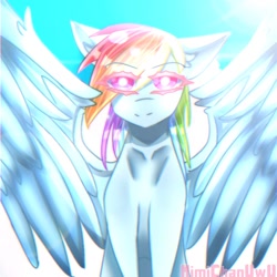 Size: 768x768 | Tagged: safe, artist:mafuyisan, rainbow dash, pegasus, pony, g4, female, mare, solo