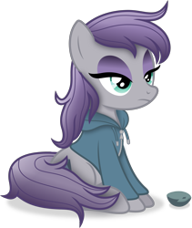 Size: 2937x3480 | Tagged: safe, artist:anime-equestria, boulder (g4), maud pie, earth pony, pony, g4, alternate hairstyle, clothes, eyeshadow, female, high res, hoodie, makeup, mare, simple background, sitting, solo, transparent background, vector