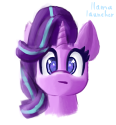 Size: 1300x1400 | Tagged: safe, artist:llamalauncher, starlight glimmer, pony, unicorn, g4, bust, female, simple background, solo, white background