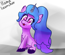 Size: 2115x1812 | Tagged: safe, artist:llamalauncher, izzy moonbow, pony, unicorn, g5, chest fluff, cute, female, heart, heart eyes, mare, solo, starry eyes, tongue out, unshorn fetlocks, wingding eyes
