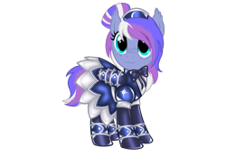 Size: 2360x1640 | Tagged: safe, artist:mistress midnight, oc, oc:plum pudding(fireverse), pegasus, pony, clothes, fireheart76's latex suit design, latex, latex maid, latex suit, maid, prisoners of the moon, rubber, rubber suit, solo