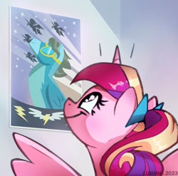 Size: 2284x2261 | Tagged: safe, artist:lummh, princess cadance, wind rider, alicorn, pony, g4, cute, cutedance, female, high res, mare, solo, teen princess cadance, wonderbolts poster