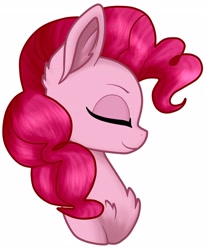 Size: 2961x3591 | Tagged: safe, artist:gleamydreams, pinkie pie, earth pony, pony, g4, bust, eyes closed, female, high res, mare, portrait, simple background, smiling, solo, white background