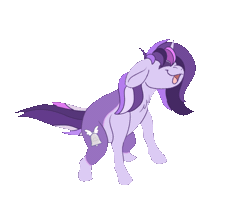 Size: 713x570 | Tagged: safe, alternate character, alternate version, artist:euspuche, oc, oc only, oc:dreaming bell, pony, unicorn, animated, commission, dance till you die dog, dancing, female, gif, horn, mare, meme, solo, two toned coat, unicorn oc, ych result