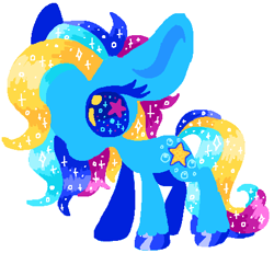 Size: 452x417 | Tagged: safe, artist:peaceandlove26, seaspray (g3), earth pony, pony, g3, simple background, solo, starry eyes, white background, wingding eyes