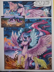 Size: 1536x2048 | Tagged: safe, artist:gazingpegasus, twilight sparkle, alicorn, pony, g4, comic panel, female, mare, solo, speech bubble, traditional art, twilight sparkle (alicorn)