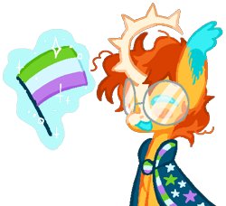 Size: 456x416 | Tagged: safe, artist:peaceandlove26, sunburst, pony, unicorn, g4, genderqueer, genderqueer pride flag, magic, pride, pride flag, simple background, solo, transparent background