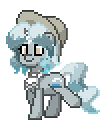 Size: 212x252 | Tagged: safe, oc, oc only, oc:delmare, pony, unicorn, pony town, animated, female, hat, horn, simple background, solo, transparent background, unicorn oc, walking