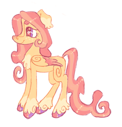 Size: 1004x1048 | Tagged: safe, artist:webkinzworldz, fluttershy, pegasus, pony, g4, alternate design, redesign, simple background, solo, white background, wingding eyes