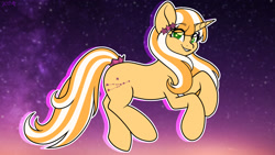 Size: 1920x1080 | Tagged: safe, artist:koapony, oc, oc only, pony, unicorn, eye clipping through hair, eyebrows, eyebrows visible through hair, happy, looking at you, smiling, solo, tail, tail wrap