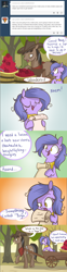 Size: 1182x4768 | Tagged: safe, artist:lolepopenon, oc, oc:billie, oc:oliver, earth pony, pony, ask billie the kid, apple, ask, cart, comic, duo, food