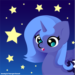 Size: 2207x2203 | Tagged: safe, artist:margaritaenot, princess luna, alicorn, pony, g4, cute, female, high res, lunabetes, s1 luna, simple background, solo, starry eyes, vector, wingding eyes