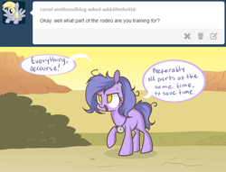 Size: 1280x977 | Tagged: safe, artist:lolepopenon, oc, oc:billie, earth pony, pony, ask billie the kid, ask, bush, solo