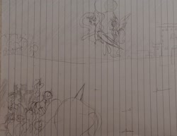 Size: 2482x1920 | Tagged: safe, artist:those kids in the corner, princess celestia, princess luna, earth pony, pegasus, pony, unicorn, g4, angry, castle, cowering, eclipse, flying, traditional art, young celestia, young luna