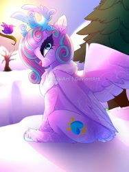 Size: 1500x2000 | Tagged: safe, artist:taiweiart, princess flurry heart, alicorn, pony, g4, antlers, eyelashes, female, mare, older, older flurry heart, outdoors, red nose, snow, solo, tree, unshorn fetlocks