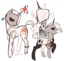 Size: 1280x1233 | Tagged: safe, artist:appeypie, pony, unicorn, ear piercing, earring, girahim, horn, jewelry, long tongue, looking at you, piercing, ponified, simple background, solo, tail, the legend of zelda, the legend of zelda: skyward sword, tongue out, white background