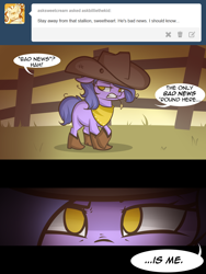 Size: 1280x1702 | Tagged: safe, artist:lolepopenon, oc, oc:billie, earth pony, pony, ask billie the kid, ask, boots, cowboy boots, hat, shoes, solo