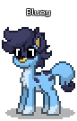 Size: 688x1072 | Tagged: safe, artist:topsangtheman, dog, dog pony, original species, pony, pony town, australian cattle dog, bluey, bluey heeler, ponified