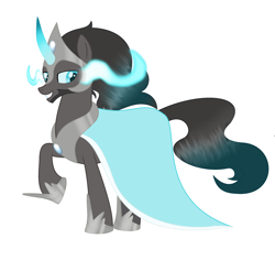Size: 2676x2528 | Tagged: safe, artist:harmonicdreemur1308, king sombra, pony, unicorn, g4, base used, cloak, clothes, good king sombra, high res, hoof shoes, male, raised hoof, simple background, solo, sombra eyes, stallion, white background