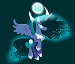 Size: 1992x1724 | Tagged: safe, artist:harmonicdreemur1308, princess luna, alicorn, pony, g4, ethereal mane, eyelashes, female, hoof shoes, mare, peytral, redesign, simple background, solo, starry mane