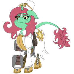 Size: 1250x1250 | Tagged: safe, artist:gray star, oc, oc:minty shine (graystar), classical unicorn, pony, unicorn, fallout equestria, armor, boots, cloven hooves, cultist, curved horn, fallout equestria:all things unequal (pathfinder), female, freckles, grumpy, heart, heart eyes, horn, knee-high boots, leonine tail, shoes, simple background, transparent background, unshorn fetlocks, wingding eyes