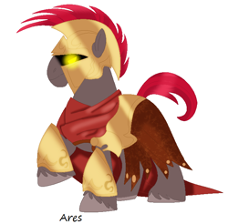 Size: 684x673 | Tagged: safe, artist:harmonicdreemur1308, earth pony, pony, ares, base used, glowing, glowing eyes, greek mythology, helmet, male, ponified, simple background, solo, stallion, white background