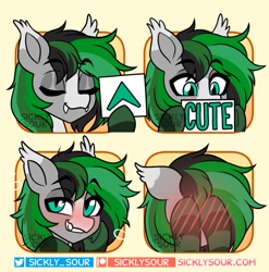 Size: 945x956 | Tagged: safe, artist:sickly-sour, oc, oc only, oc:geoplix, bat pony, pony, bat pony oc, solo