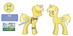 Size: 6272x3148 | Tagged: safe, artist:equestria secret guard, oc, oc:林夜, pony, unicorn, chinese, horn, jewelry, male, necklace, simple background, smiling, solo, stallion, sword, transparent background, unicorn oc, weapon