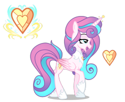 Size: 1791x1465 | Tagged: safe, artist:harmonyvitality-yt, princess flurry heart, alicorn, pony, g4, base used, concave belly, eyelashes, female, folded wings, hoof shoes, lidded eyes, mare, older, older flurry heart, peytral, princess shoes, raised hoof, side view, simple background, slender, smiling, solo, standing, thin, transparent background, wings