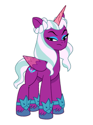 Size: 1150x1534 | Tagged: safe, artist:caseyben887, opaline arcana, alicorn, pony, g5, my little pony: tell your tale, opaline alone, spoiler:g5, spoiler:my little pony: tell your tale, spoiler:tyts01e50, female, mare, simple background, solo, transparent background, unamused